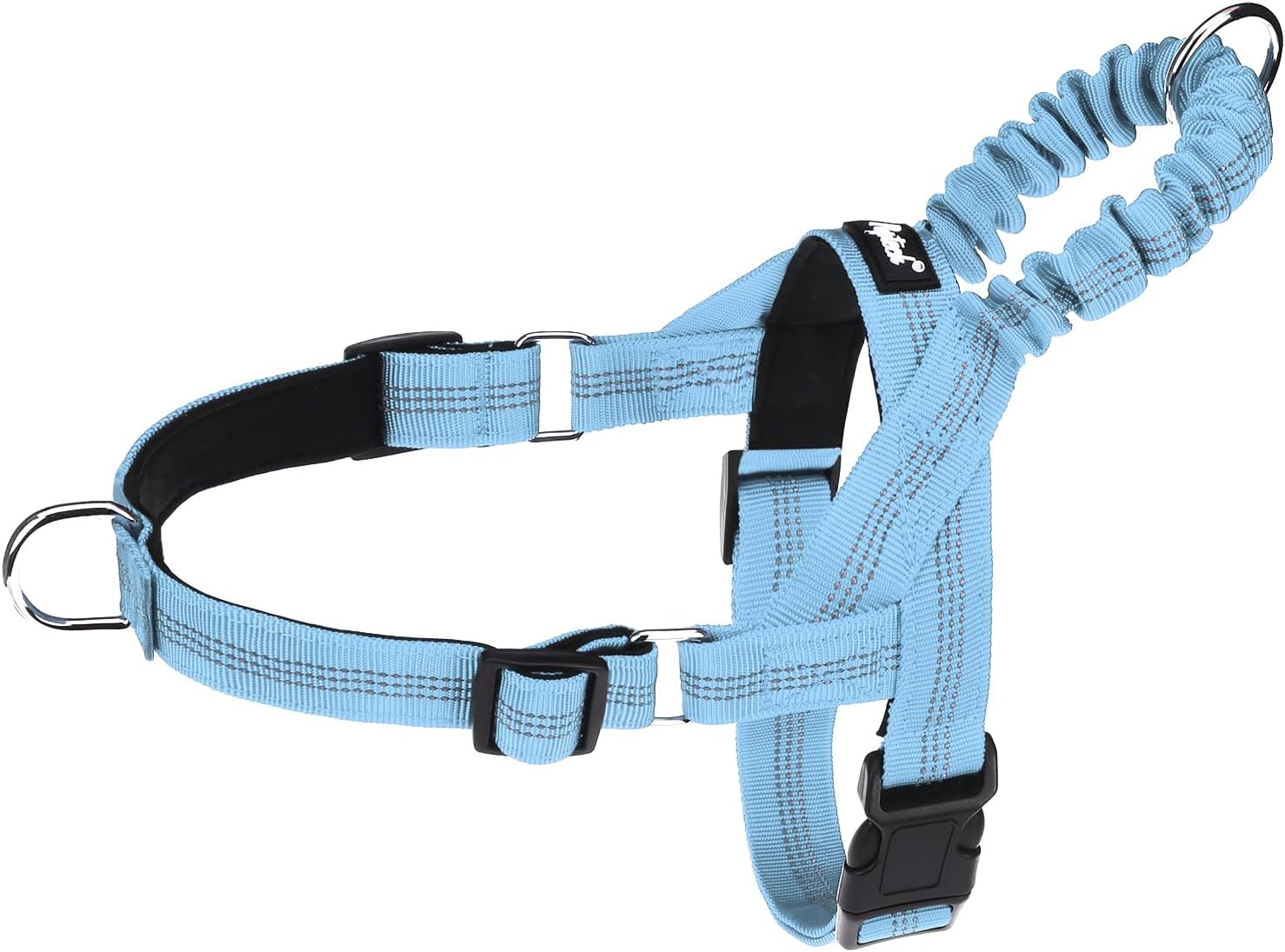 PUPTECK No Pull Dog Harness for Large Dogs, Adjustable Reflective Pet Vest Harness with Bungee Handle, Escape Proof No Choke Harness for Large Dogs Walking Training, Black L - Image 14