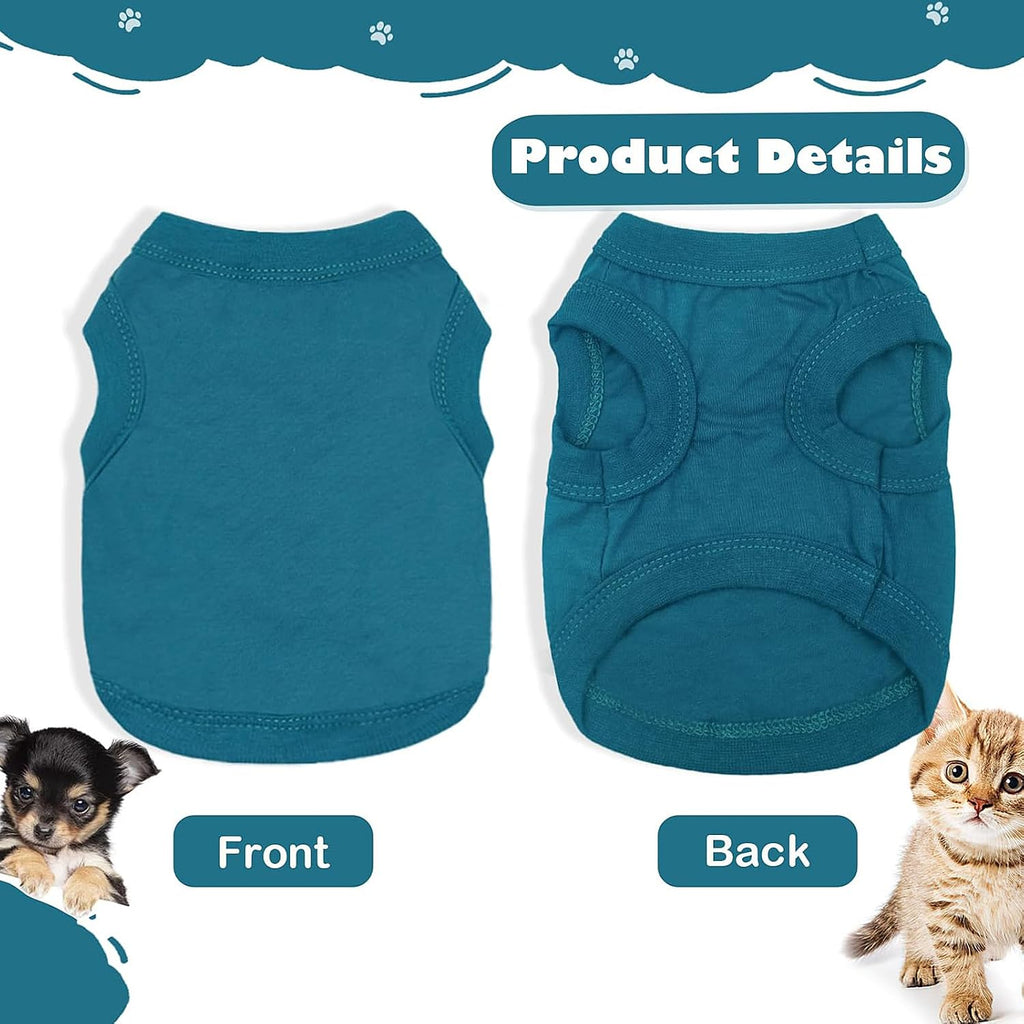 Cute cat wearing Uswalnna soft comfortable solid color pet shirt.
