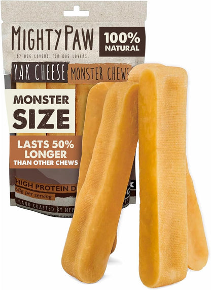 Mighty Paw Yak Cheese Dog Chews - All-Natural Long Lasting Hard Chew for Aggressive Chewers - High Protein, Odor-Free Dog Treat - 3 Ingredient Natural Yak Chews for Large Dogs - (4 Pack) - Image 15