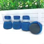 Top view of blue breathable puppy sandals
