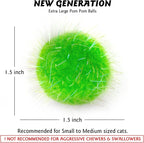 Assorted colorful sparkle pom pom chase balls for indoor cats