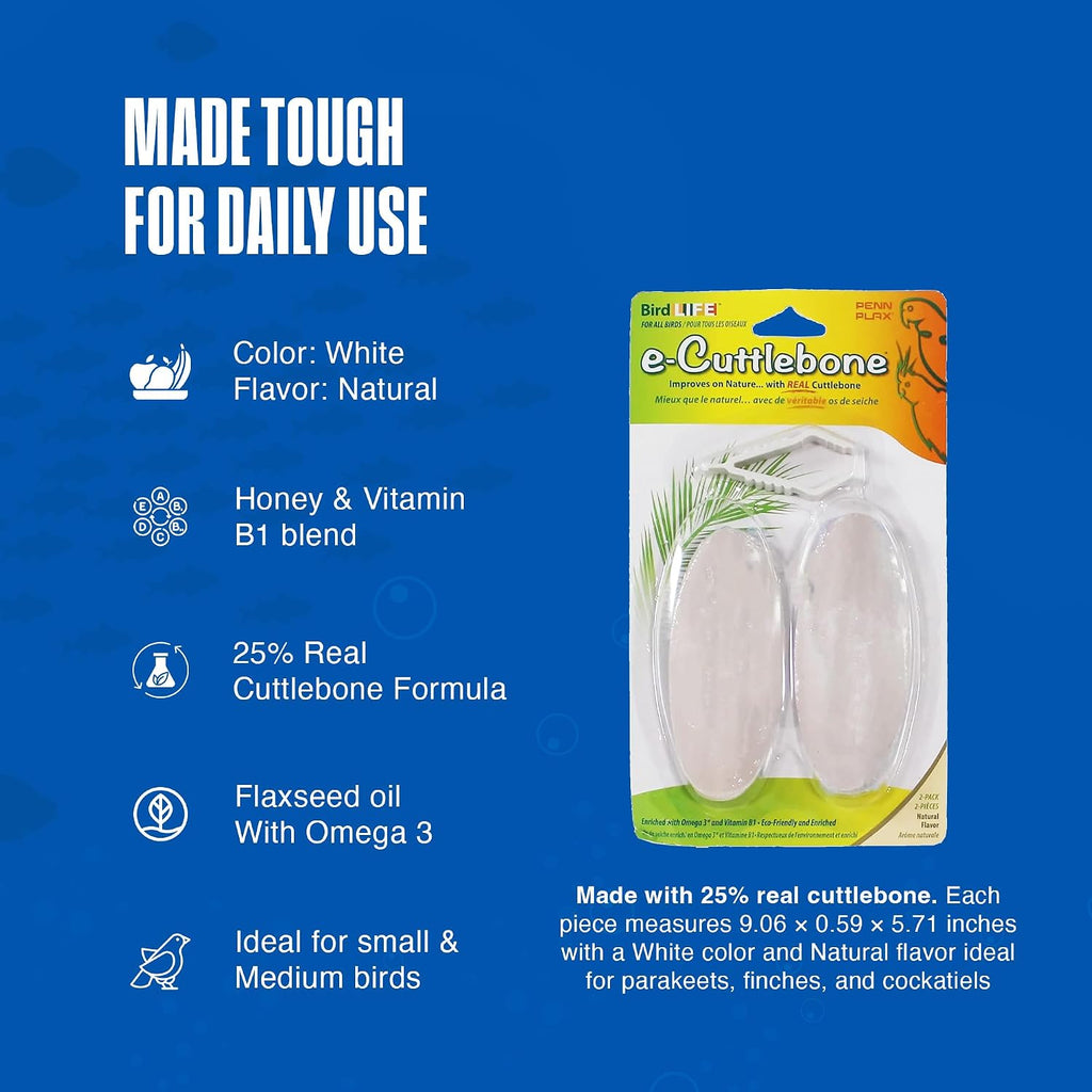 Penn-Plax Bird-Life E-Cuttlebone Natural, 1 Pk (2 Counts) - White - Image 4
