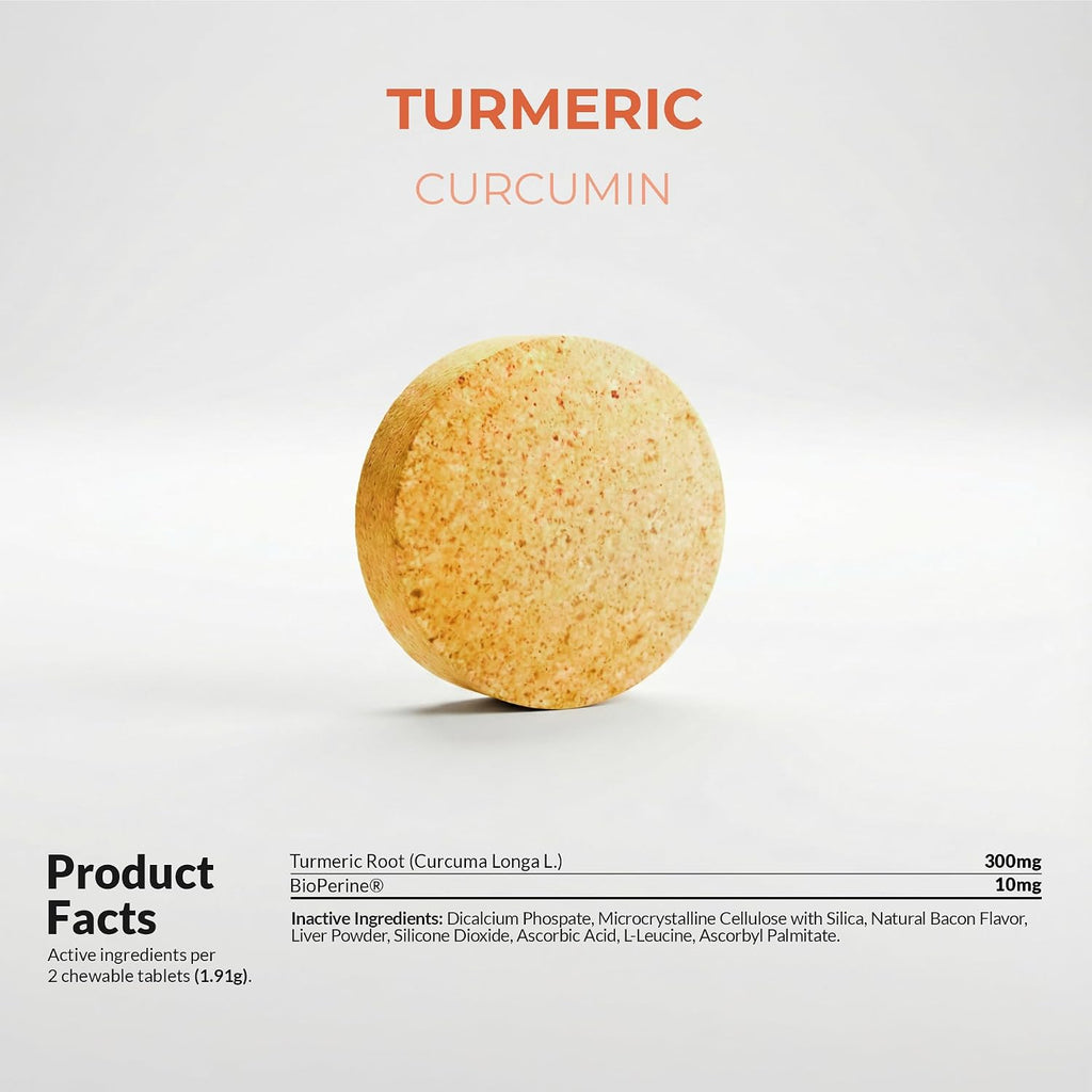 Veterinarian approved turmeric curcumin tablets for all life stages of dogs