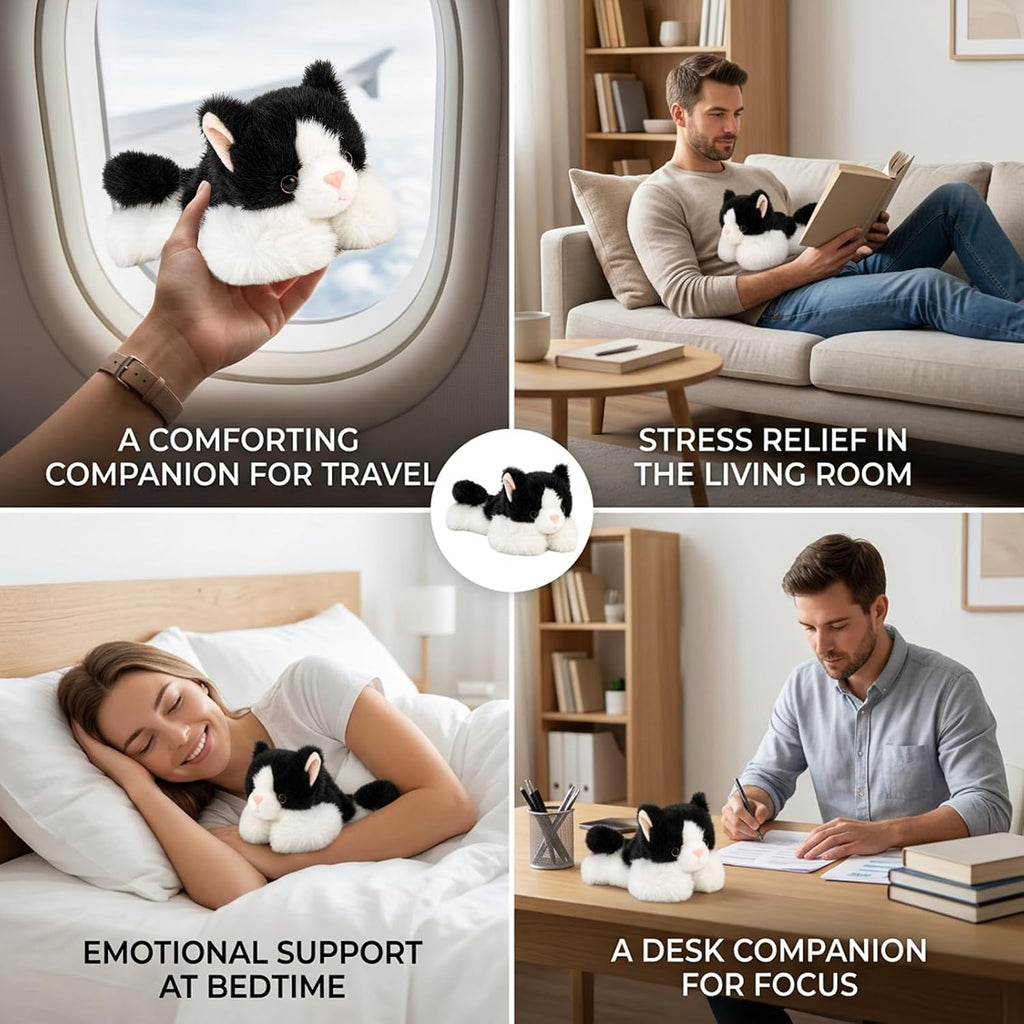 CZFDHP black and white cat plush gift packaging view