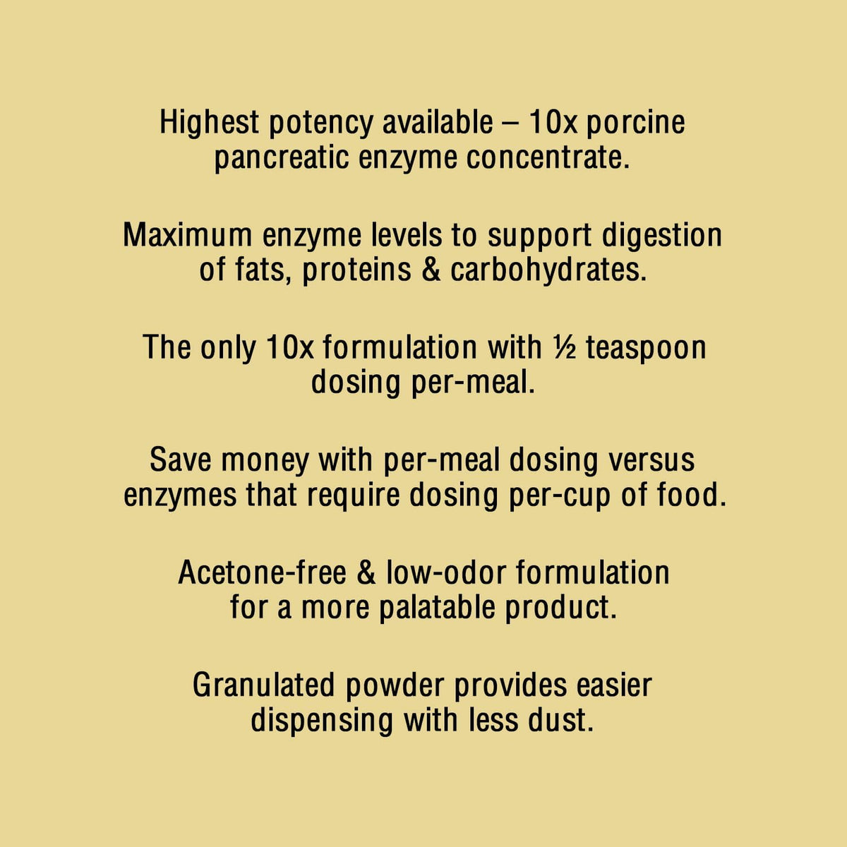 Pan-tenex 10x Digestive Enzymes label details