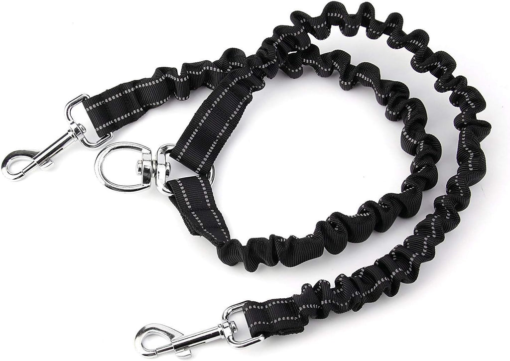VANVENE black dual pet leash for small medium and large dogs