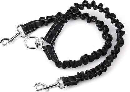 VANVENE black dual pet leash for small medium and large dogs