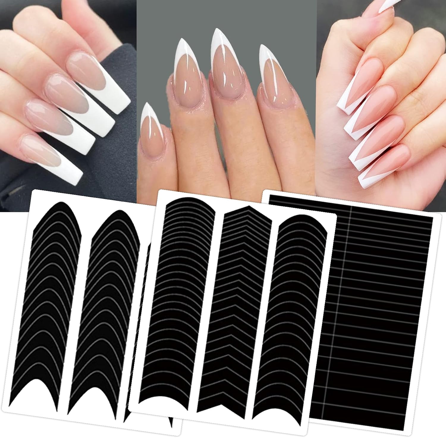 Winthrop 1860 Pcs French Tip Nail Guides front view of packaging.
