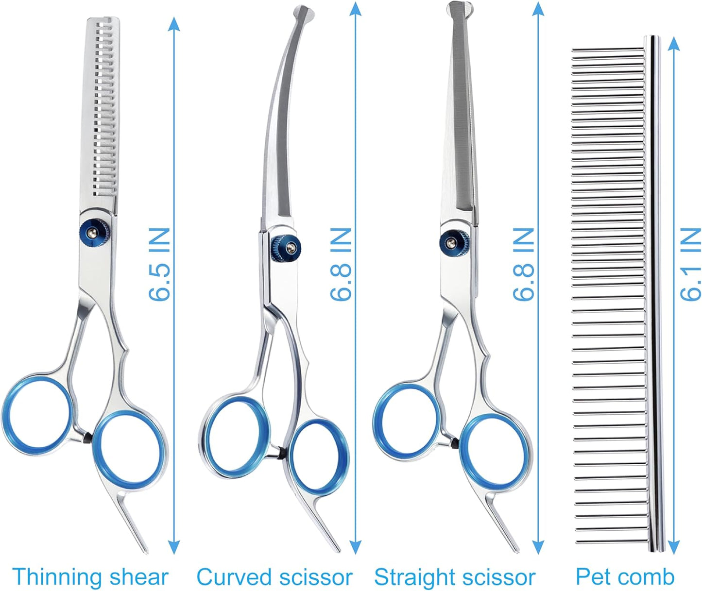 Ergonomic pet scissors handle showing the noise reducing rubber buffer design.