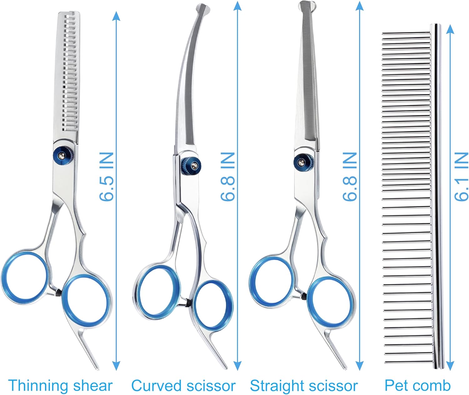 Ergonomic pet scissors handle showing the noise reducing rubber buffer design.