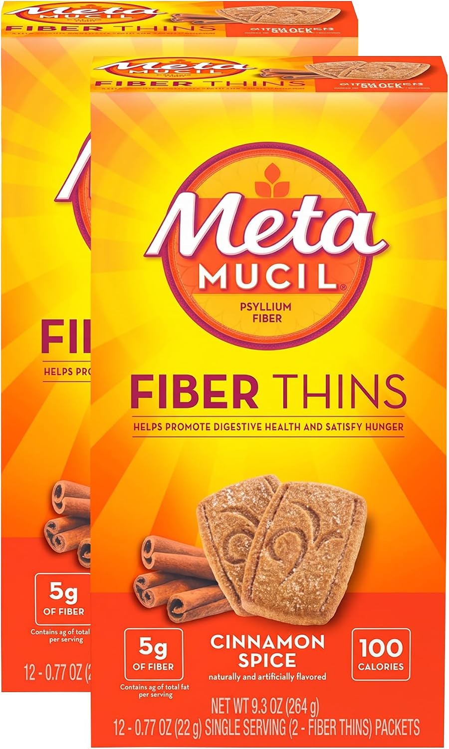 Metamucil, Fiber Thins, Daily Psyllium Husk Fiber Supplement, Supports Digestive Health and Satisfies Hunger, Chocolate Flavor, 48 Total Servings (4 Packs of 12) - Image 7