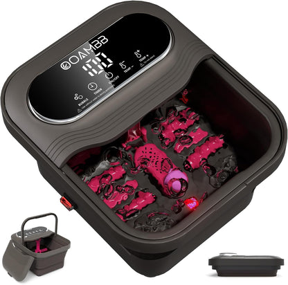 Ooambb collapsible foot spa front view with touch screen