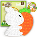 Woplagyreat Easter bunny and carrot pop fidget sensory toy front view showing bubble circles