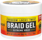 AllDay Locks Braid Gel Extreme Hold 5 Ounce jar front view showing packaging details.