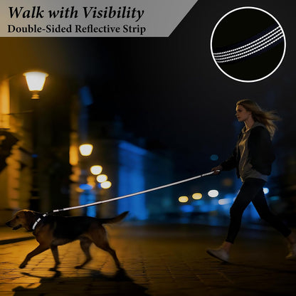APAKBAK dual handle leash showcasing the full six feet length layout for medium and large dogs.