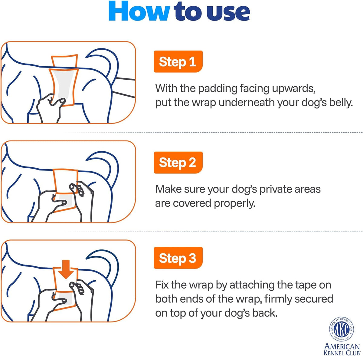 American Kennel Club Male Dog Wrap, Disposable Diapers with Wetness Indicator, Medium, 50 Count - Image 9