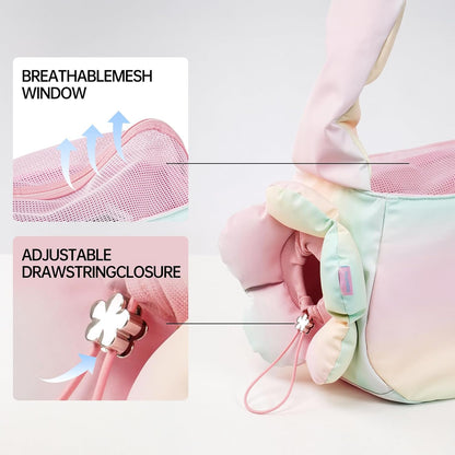 Touchdog floral design pet handbag side view with mesh windows