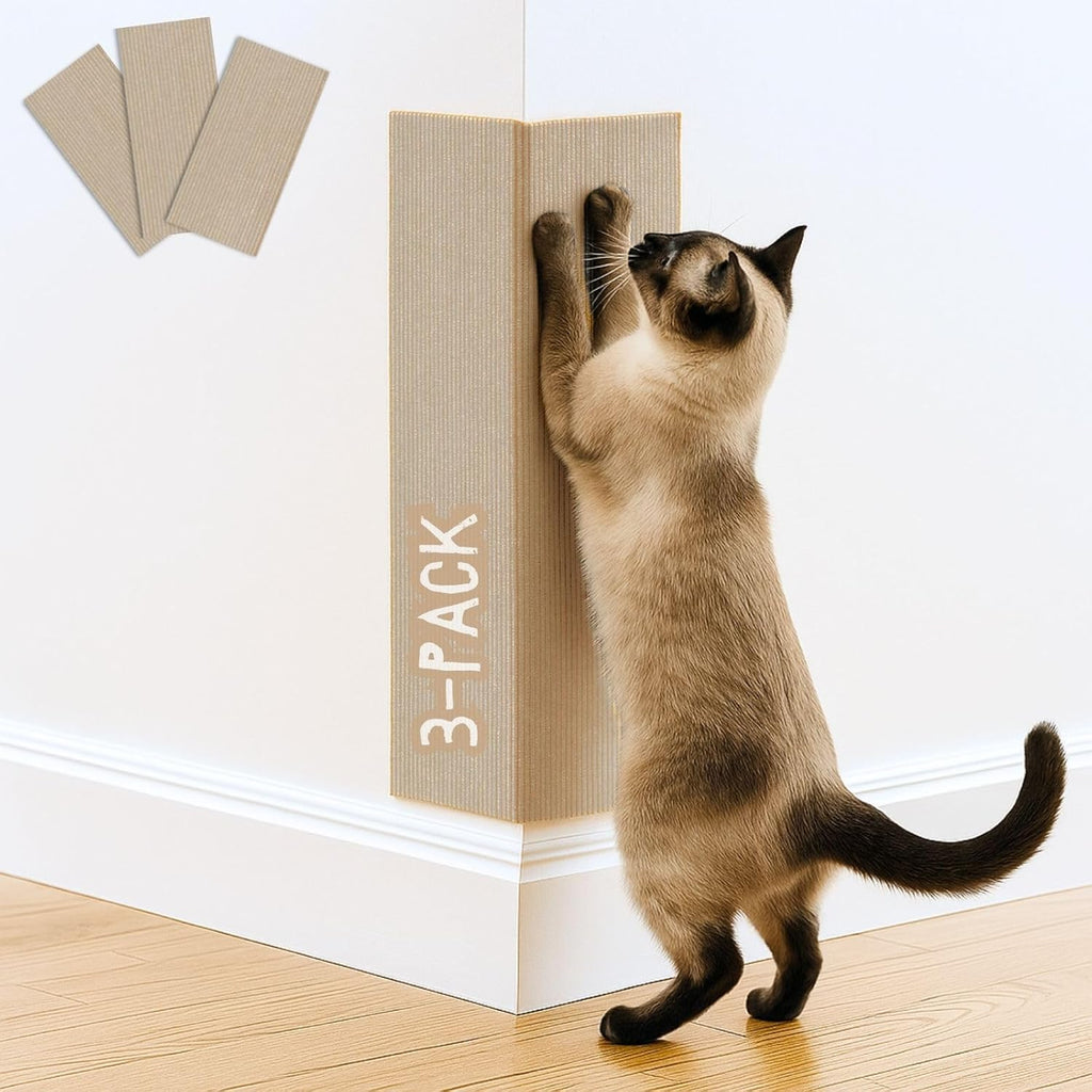 2ME self adhesive cat scratch mat 3 pack beige front view