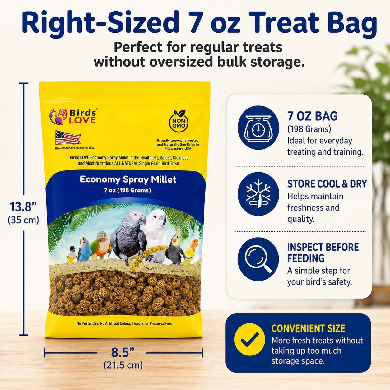 Birds Love economy millet spray nutrition label view
