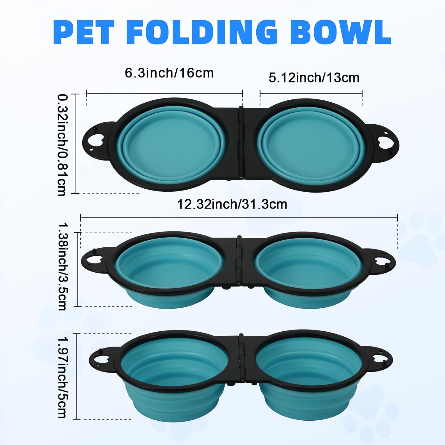HDhqzm foldable dog bowl with locking clip engaged for maximum stability.