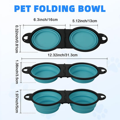 HDhqzm foldable dog bowl with locking clip engaged for maximum stability.