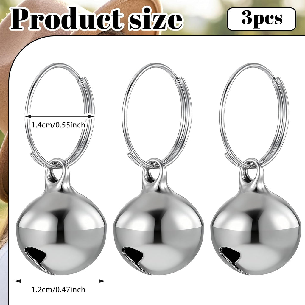 Skrfren iron alloy pet tracking bells with stainless steel attachment rings