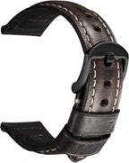 REZERO vintage style genuine leather watchband back view showing comfort lining