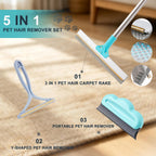 Demonstration of pet hair removal on fabric couch