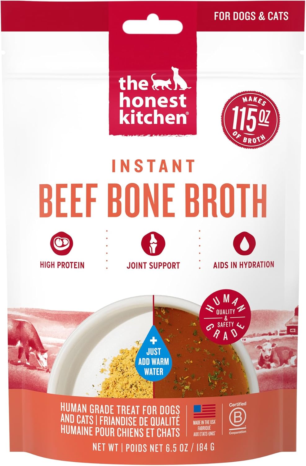 The Honest Kitchen Human Grade Daily Boosts Instant Beef Bone Broth with Turmeric for Dogs 3.6 Ounces - Image 10