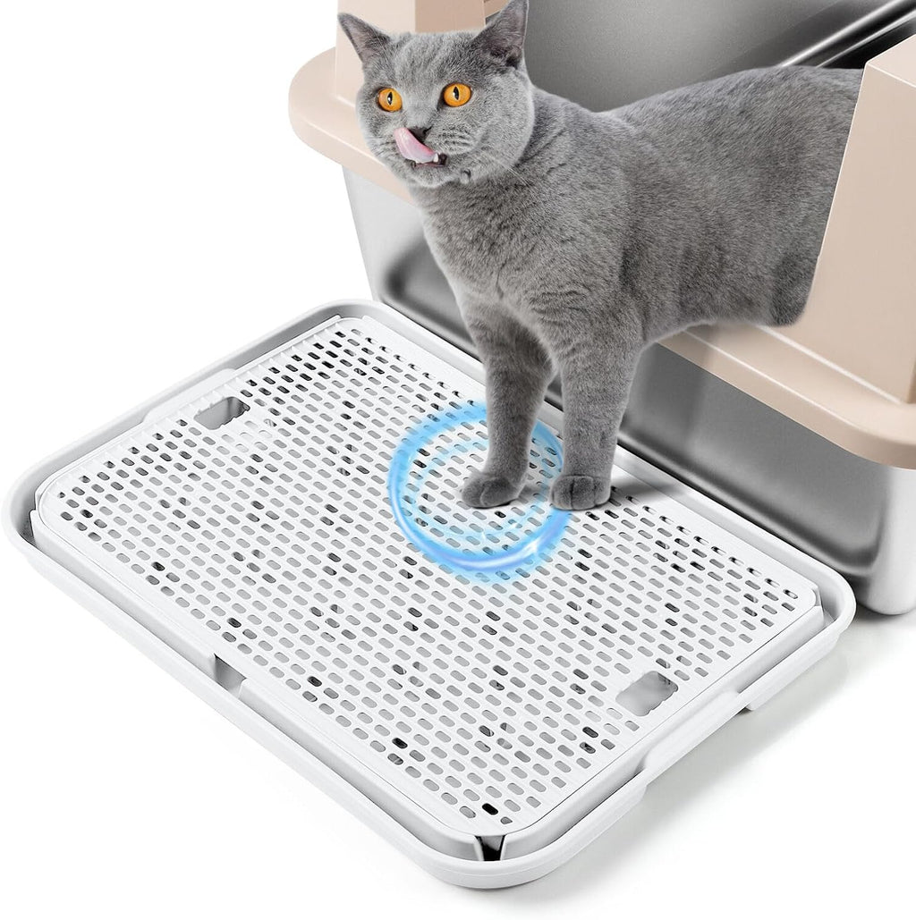 Cat Litter Box Step, Cat Litter Ramp Mat with Filter Function for Self-Cleaning Litter Box, Easy to Clean, Cats Pedal Step Stool Ideal for Kitten & Elderly Cats (Light Grey) - Image 9