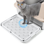 Cat Litter Box Step, Cat Litter Ramp Mat with Filter Function for Self-Cleaning Litter Box, Easy to Clean, Cats Pedal Step Stool Ideal for Kitten & Elderly Cats (Light Grey) - Image 9