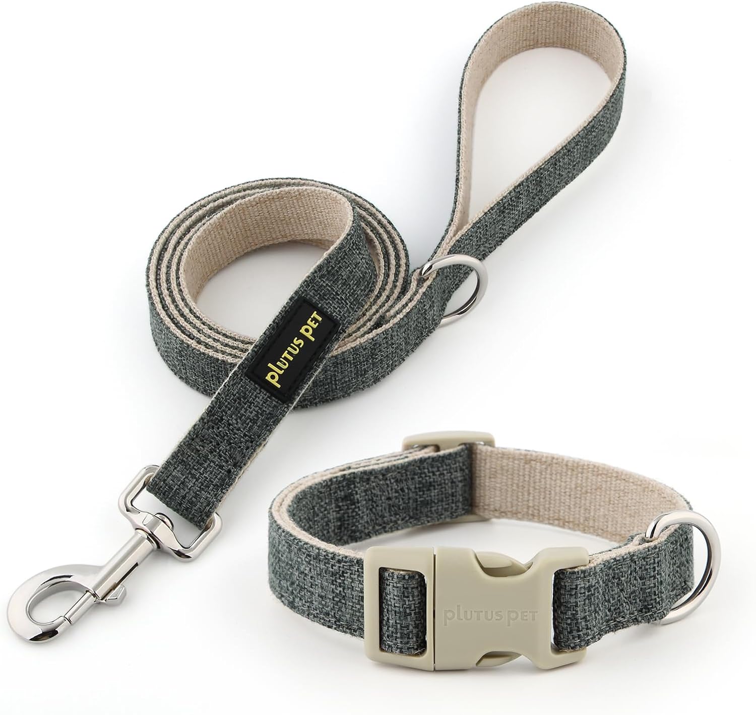Plutus Pet Cotton Hemp Dog Collar and Leash Set, Adjustable Collar for Small, Medium, and Large Dogs, Heavy Duty and Soft on Skin, Lavender, S - Image 10