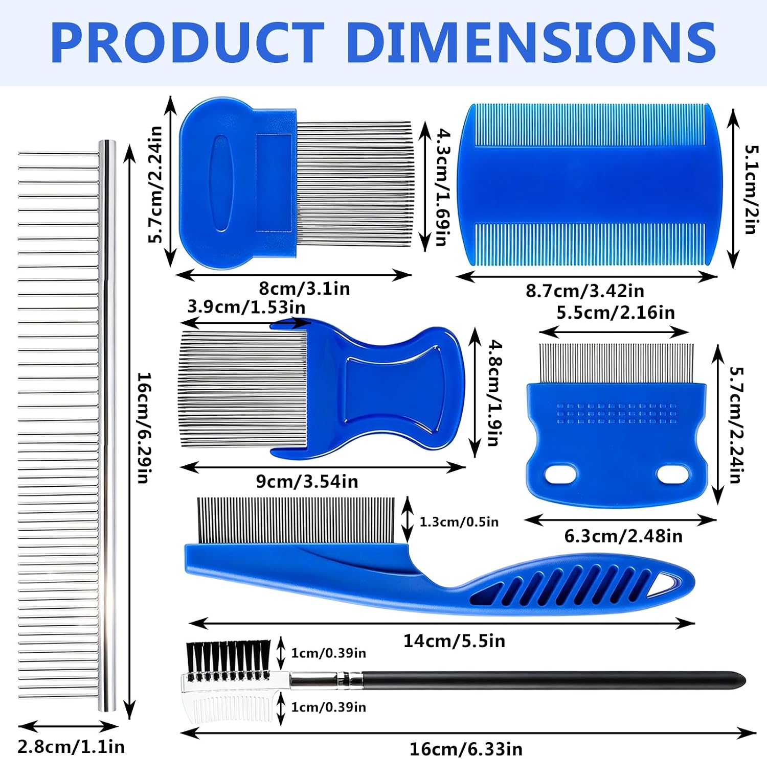 Stainless steel pet grooming tools for dogs and cats