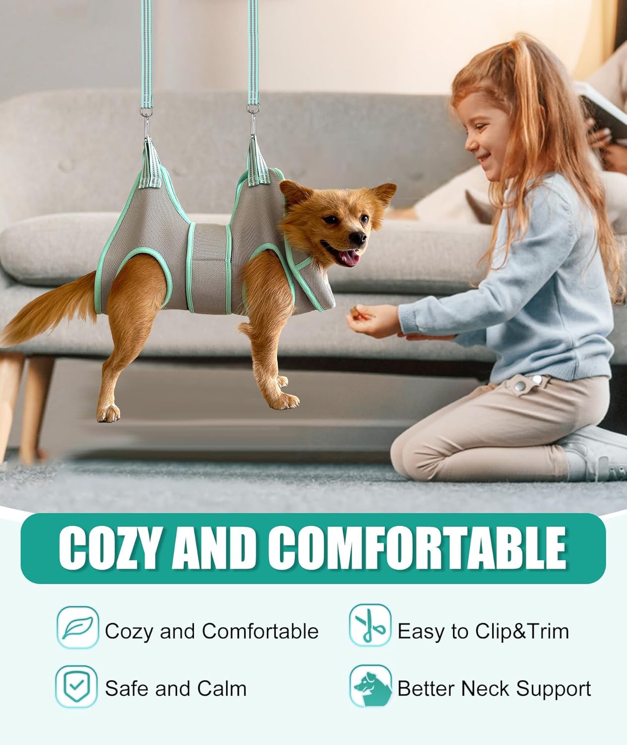 Close up of Kkiimatt dog hammock thick neck support