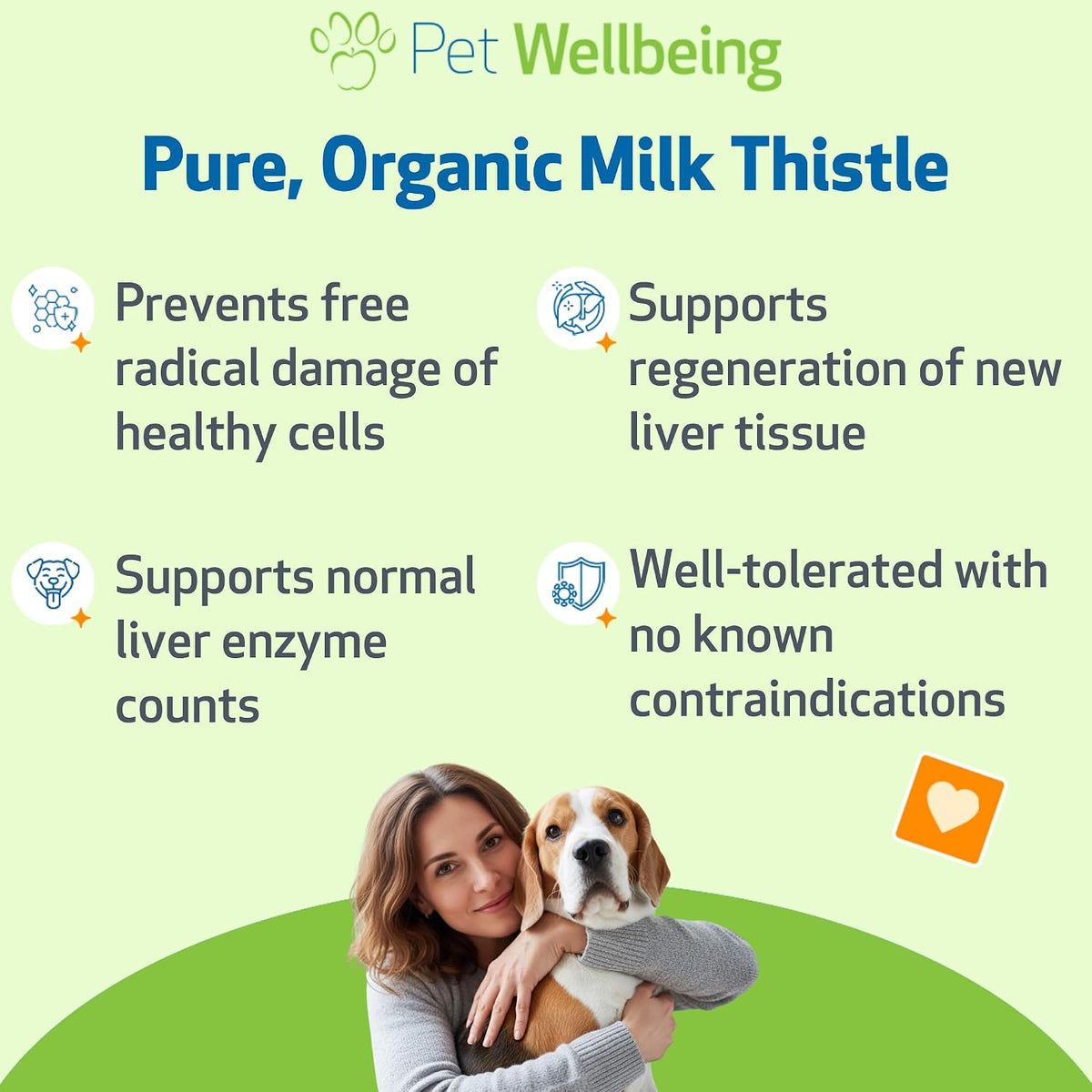 Organic milk thistle liquid liver supplement label showing canine health benefits