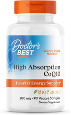Doctor's Best High Absorption CoQ10 200mg with BioPerine Supplement - Coenzyme Q10 Caps for Heart Health & Antioxidant Support, CoQ10 200 mg for Women & Men, Non GMO - 60 Veg Capsules - Image 9