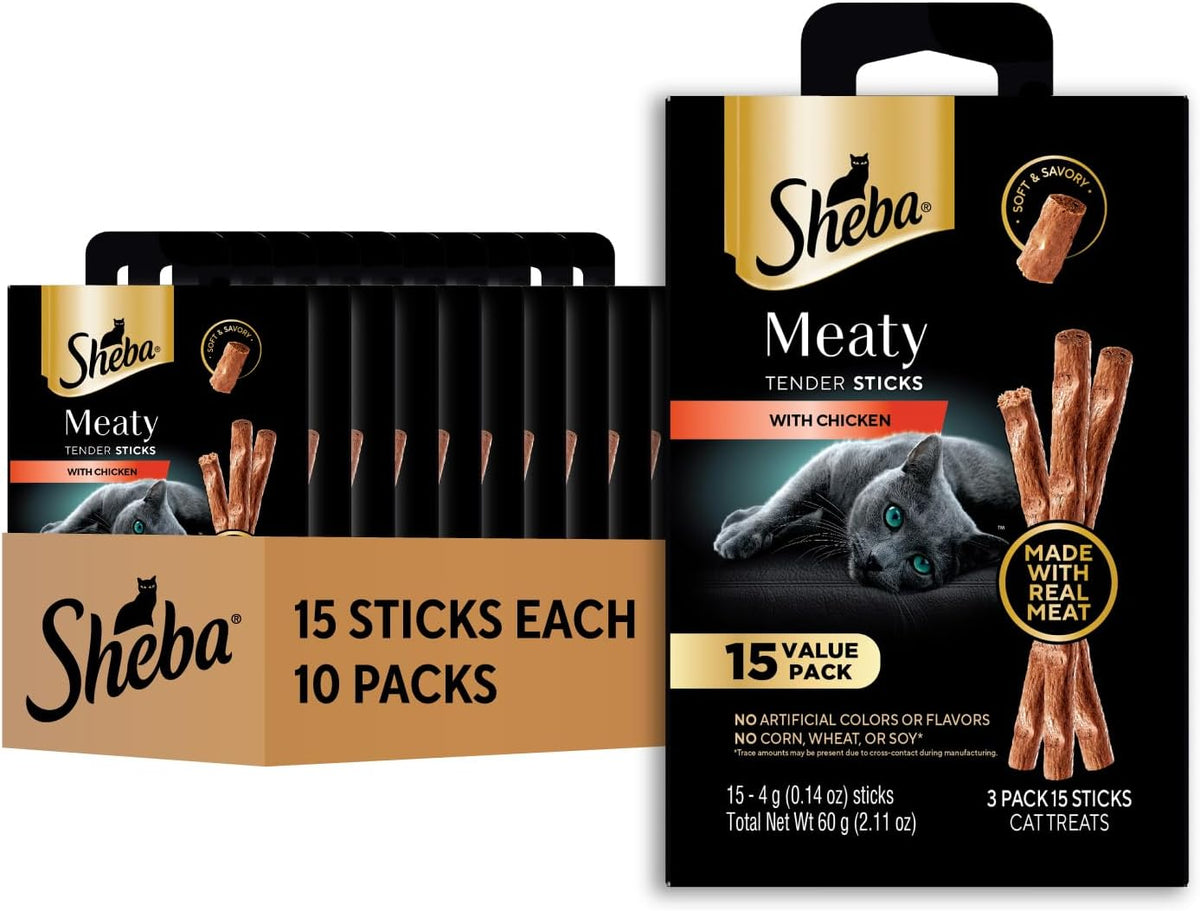 Sheba Meaty Tender Sticks Cat Treats Chicken, Tuna Flavor, or Salmon Flavor, 0.14 oz., 70 Count - Image 12