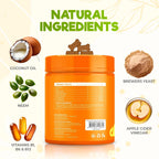 Chicken flavored dog treats for flea and tick defense product label view.