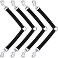 Reginary No Tangle Dog Leash Couplers pack of four in a front view showcasing the heavy duty black nylon construction.