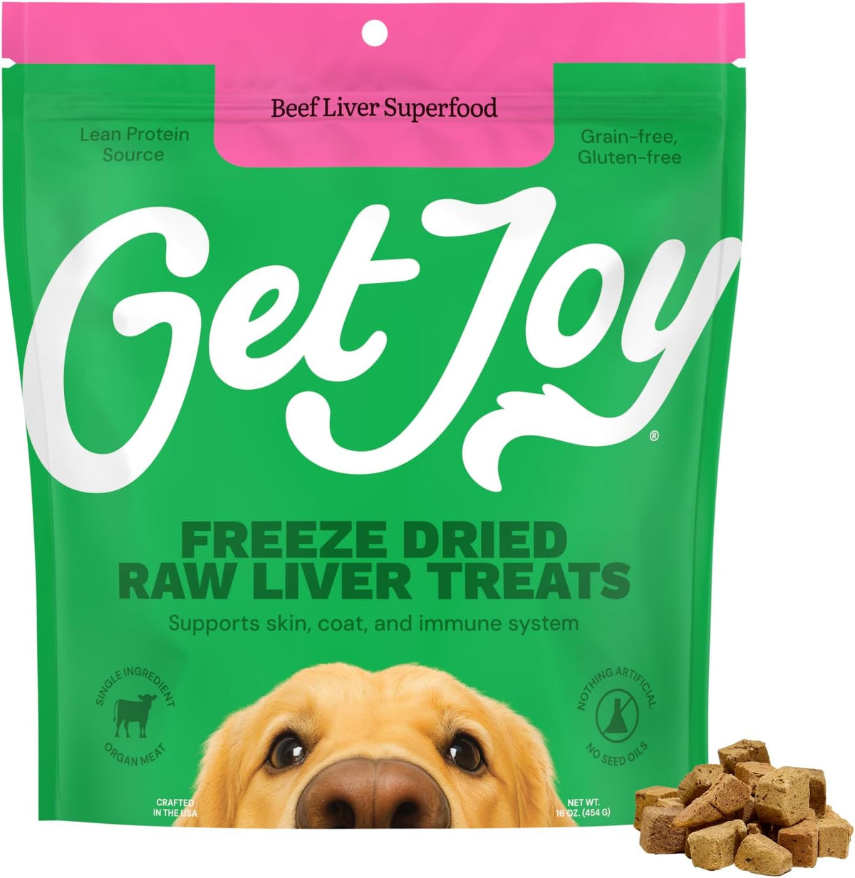 Get Joy Freeze Dried 100% Beef Liver Dog Treats, 4oz | Single Ingredient Organ Meat, High Protein Raw Dog Food Topper, Snack & Training Rewards | Grain Free, Gluten Free, Filler Free - Image 11