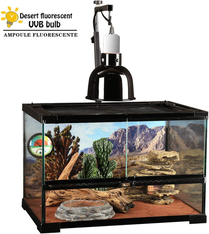 UV tester card changing color under the MCLANZOO reptile light fixture