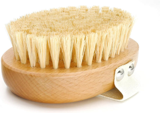 Menesia pet palm brush bristle side displaying the soft boar bristles for dog grooming.