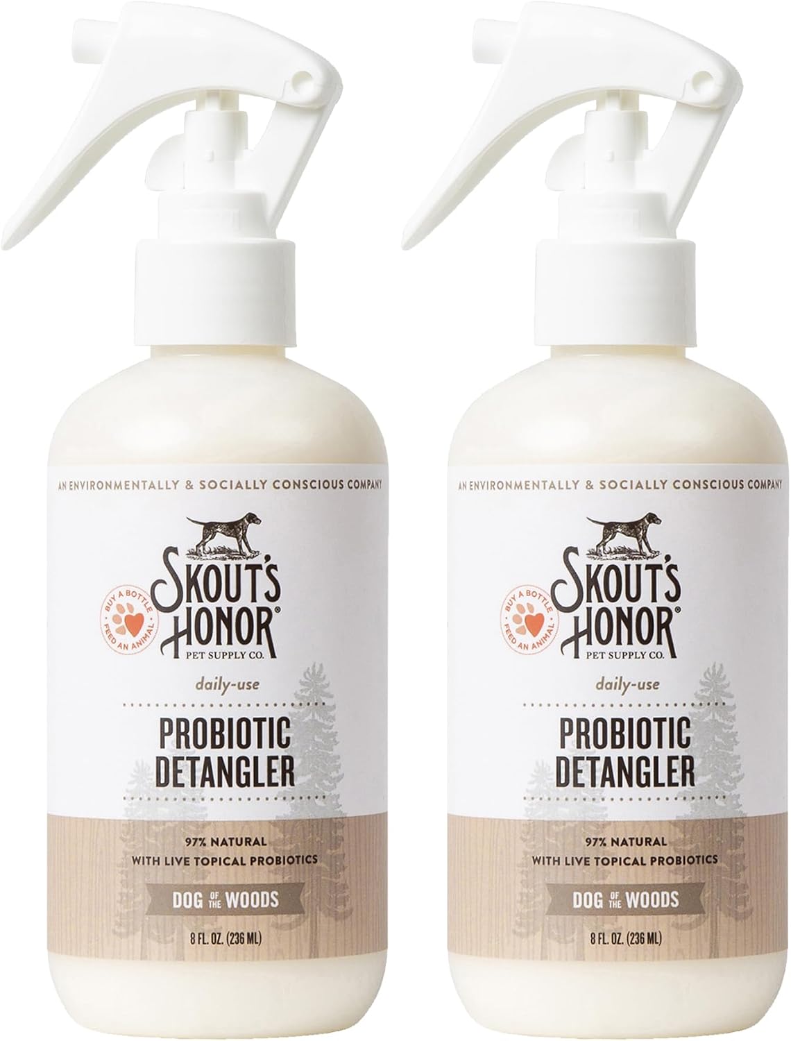Skout's Honor Probiotic Pet Detangler Spray - Hydrating & Conditioning with Avocado Oil, 97% Natural, Paraben & Sulfate-Free, softens for a More brushable Coat, Daily Use, 8oz, Dog of the Woods - Image 13