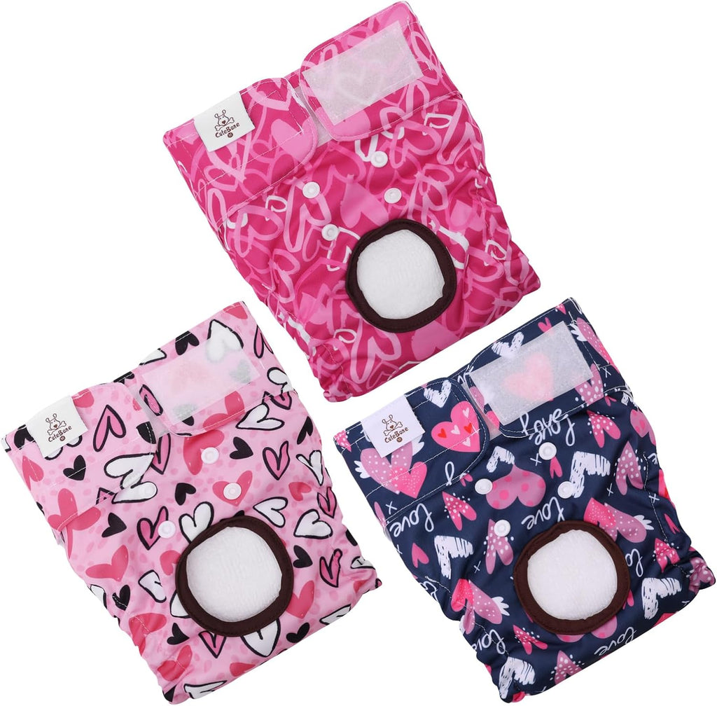 CuteBone Dog Diapers Female Washable Small Medium Large 3 Pack Reusable Doggie Diapers Puppy Period Pants for Doggy Heat Cycle Peeing - Image 14