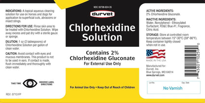 Authentic Durvet 2% Chlorhexidine Gluconate veterinary antiseptic wash