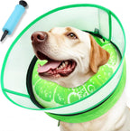 Upgraded Inflatable Dog Cone Collar with Transparent Anti-Licking Shield, Adjustable Elizabethan Collar for Medium Large Dogs, 2-in-1 Design with Detachable Shield and Soft Padding (L, Watermelon) - Image 9