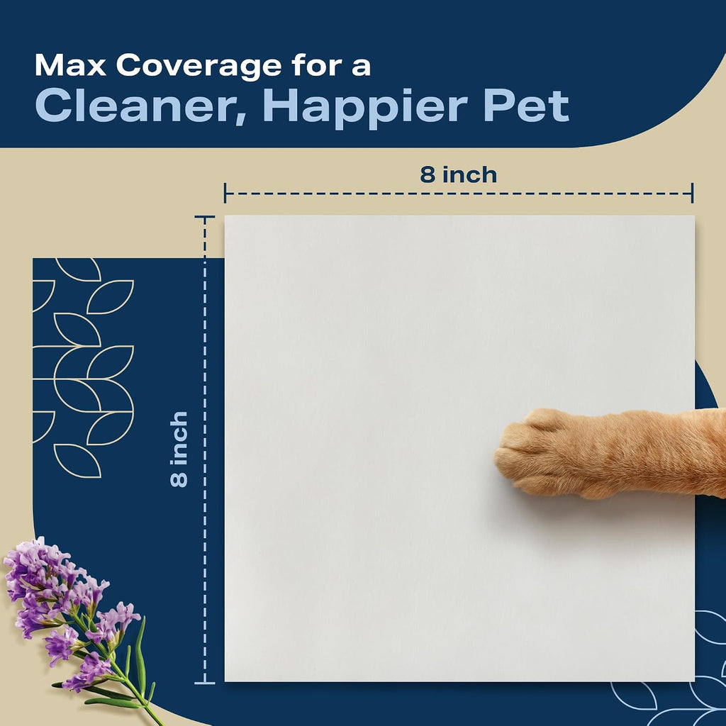 Close up of the back label showing ingredients of Refreshify lavender pet wipes.