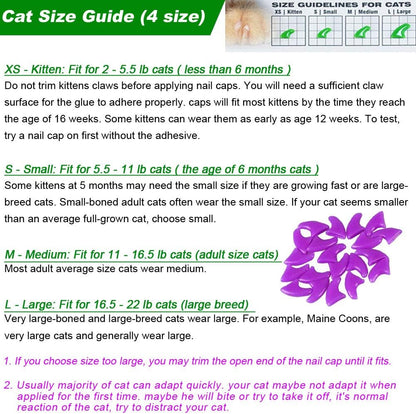 Medium size cat nail caps being applied to a pet claw for scratch prevention