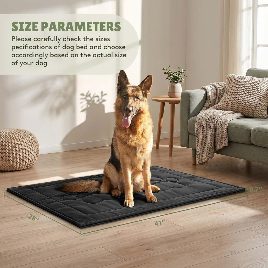 WooPetty dog crate mat inside large metal kennel