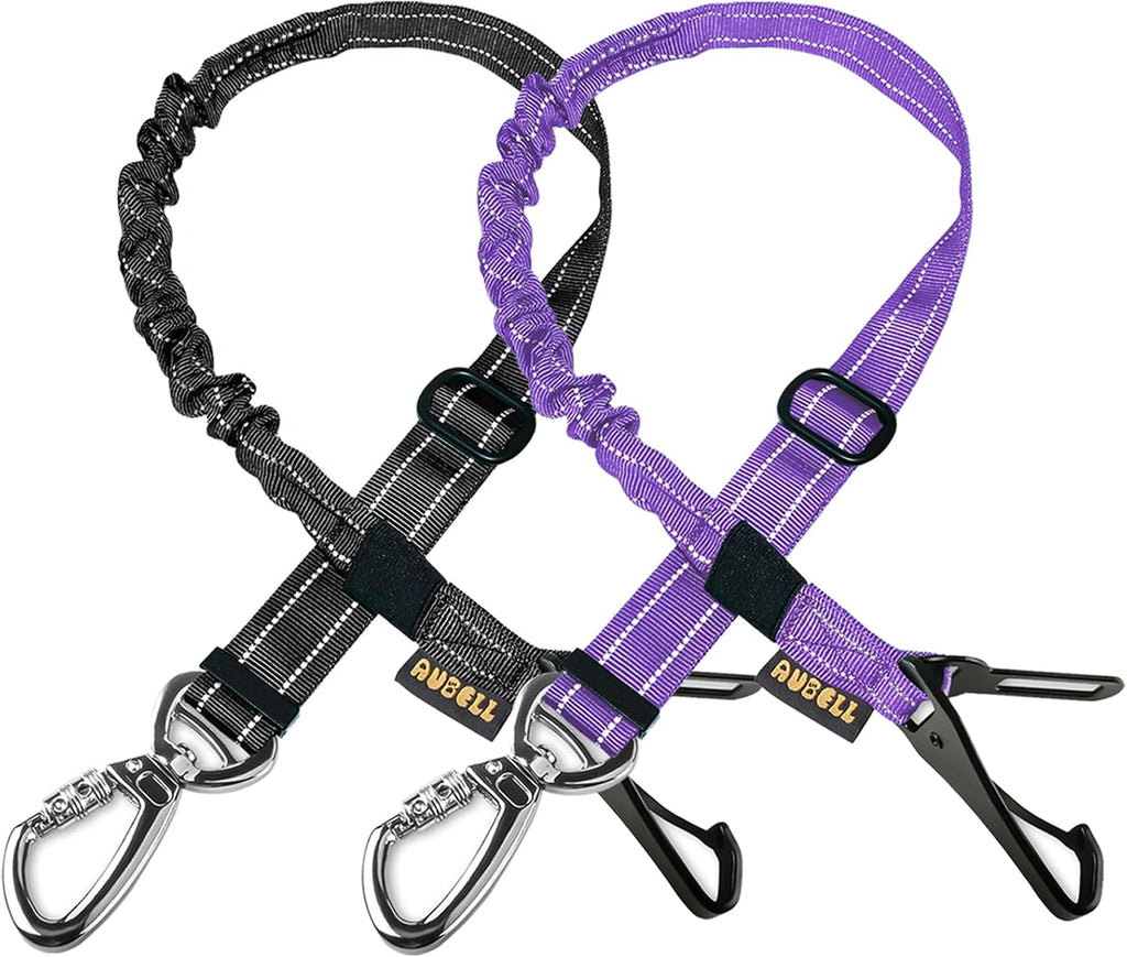 AUBELL Dog Seat Belt for Car,Updated 3-in-1 Adjustable Reflective Bungee Heavy Duty Dog Car Harness Tether with Clip Hook Latch & Buckle,Swivel Zinc Alloy Carabiner,Black - Image 12